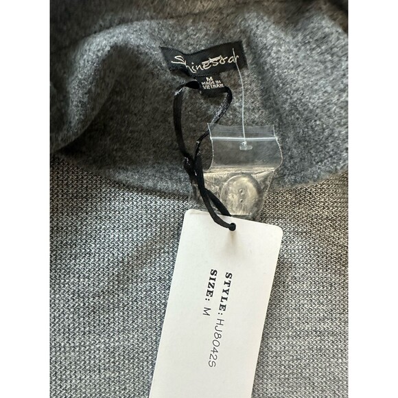 Shinestar Women’s Long Gray Jacket Light Weight Fleece Trench Coat NWT Sz Medium - Picture 5 of 8